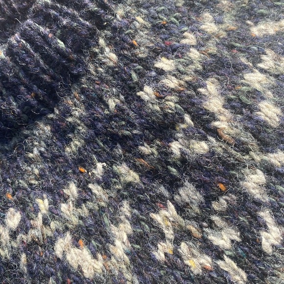 Vintage LL Bean Wool Ragg Cable Fair Isle Donegal Sweater size men’s Medium - Picture 6 of 8